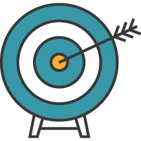 arrow hitting bullseye on target